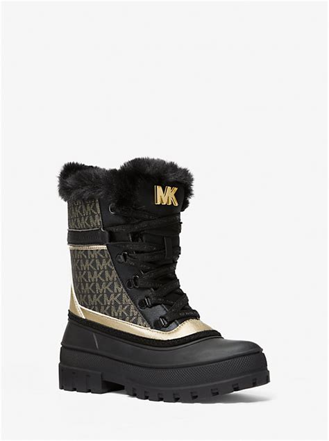 michael kors ozzie metallic logo boot|MICHAEL Michael Kors Ozzie Metallic Logo Boot in Black .